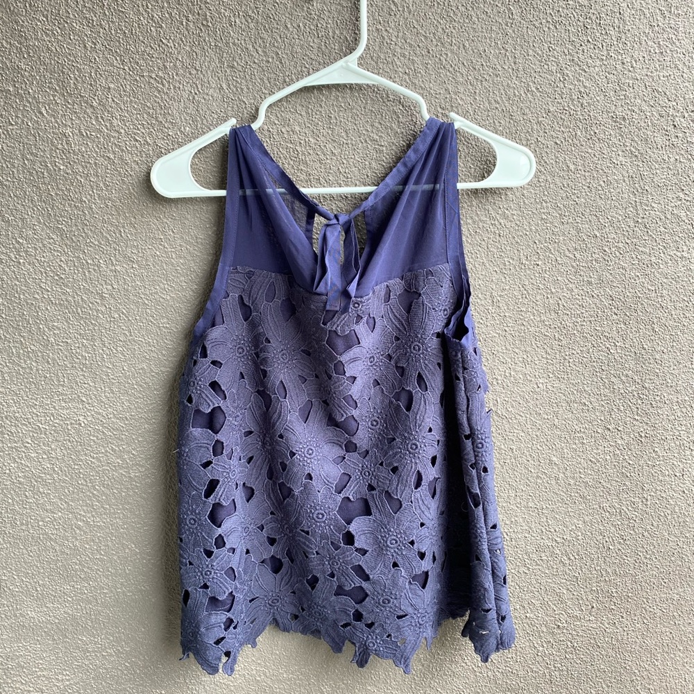 Navy lace top
